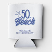 Whimsical Hand Drawn Doodle 50e Strand Verjaardag Blikjeskoeler (Voorkant)