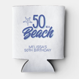 Whimsical Hand Drawn Doodle 50e Strand Verjaardag Blikjeskoeler