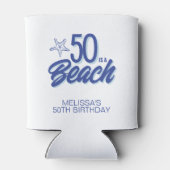 Whimsical Hand Drawn Doodle 50e Strand Verjaardag Blikjeskoeler (Achterkant)