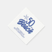 Whimsical Hand Drawn Doodle 50e Strand Verjaardag Servet (Hoek)