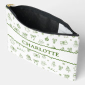 Whimsical Hand Drawn Doodle Green Etui (Open)