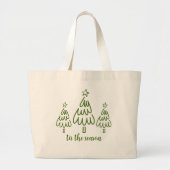 Whimsical Hand Drawn Doodle Green Grote Tote Bag (Voorkant)