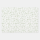 Whimsical Hand Drawn Doodle Green Inpakpapier Vel (Voorkant)