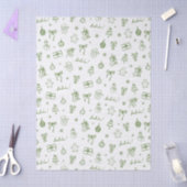 Whimsical Hand Drawn Doodle Green Tissuepapier (Craft)