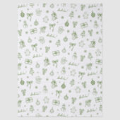 Whimsical Hand Drawn Doodle Green Tissuepapier (Voorkant)