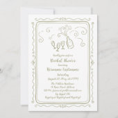 Whimsical Hand Drawn Doodle QR Code Vrijgezellenfe Kaart (Voorkant)