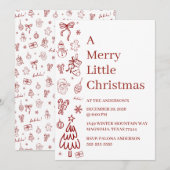 Whimsical Hand Drawn Doodle Red (Voorkant / Achterkant)