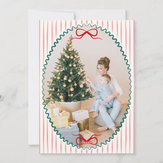 Whimsical Hand Drawn Doodles Christmas Photo  Feestdagenkaart (Achterkant)