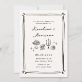 Whimsical Hand Drawn Doodles Repetitie Diner Kaart (Voorkant)