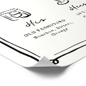 Whimsical Hand Drawn Doodles Signature Drinken Poster (Hoek)