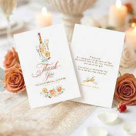 Whimsical Hand Drawn Earthy Small Thank You  Bedankkaart