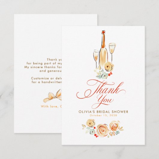 Whimsical Hand Drawn Earthy Small Thank You  Bedankkaart (Voorkant / Achterkant)