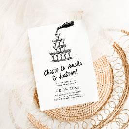 Whimsical Hand Drawn Engagement Party Uitnodiging