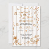 Whimsical Hand Drawn Fall In Love Baby Shower Kaart (Voorkant)
