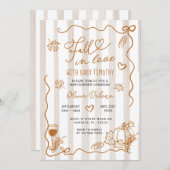 Whimsical Hand Drawn Fall In Love Baby Shower Kaart (Voorkant / Achterkant)