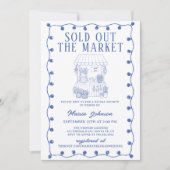 Whimsical Hand Drawn Flower Market Bridal Shower Kaart (Voorkant)