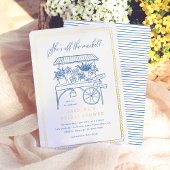 Whimsical Hand Drawn Flower Market Vrijgezellenfee Folie Uitnodiging