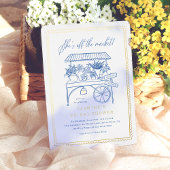 Whimsical Hand Drawn Flower Market Vrijgezellenfee Folie Uitnodiging