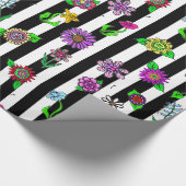 Whimsical Hand Drawn Flowers Cadeaupapier (Hoek)