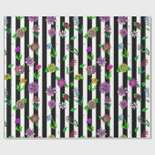 Whimsical Hand Drawn Flowers Cadeaupapier (Vlak)