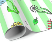 Whimsical Hand Drawn Flowers Cadeaupapier (Rol Hoek)