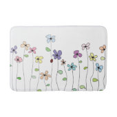 Whimsical Hand Drawn Flowers & Ladybug Bath Mat (Voorkant)