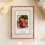 Whimsical Hand-Drawn Frames Christmas Photo Feestdagenkaart<br><div class="desc">A cute and fun holiday card with a quirky,  whimsical,  hand-drawn borders around the photo,  etc. The back of the card has room for a longer message and another photo of the family.</div>