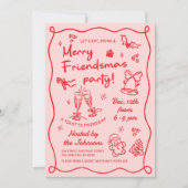 Whimsical Hand Drawn Friendsmas Christmas Party Kaart (Voorkant)