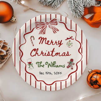 Whimsical Hand Drawn Friendsmas Christmas Party Papieren Bordje