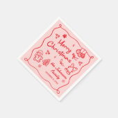 Whimsical Hand Drawn Friendsmas Christmas Party Servet (Hoek)