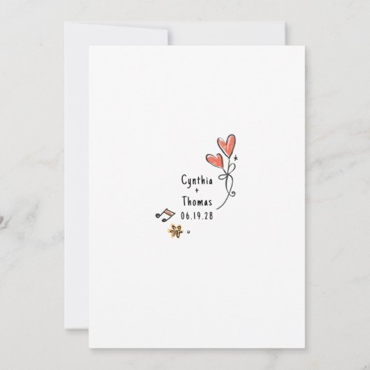 Whimsical Hand Drawn Funky repetitie diner Kaart (Achterkant)