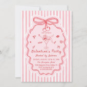 Whimsical Hand Drawn Galentine's Day Invitation Kaart (Voorkant)