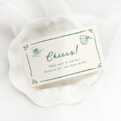 Whimsical Hand Drawn Green Drink Ticket Informatiekaartje