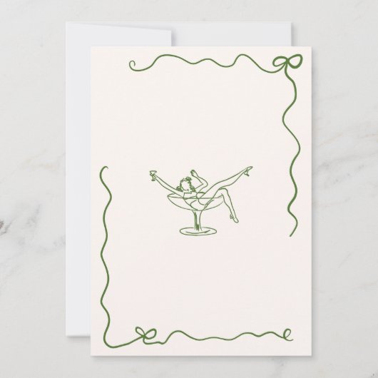 Whimsical Hand Drawn Green 'Tini Bit Older Kaart (Achterkant)