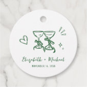 Whimsical Hand Drawn Green Wedding Thank You Bedankjes Labels (Voorkant)