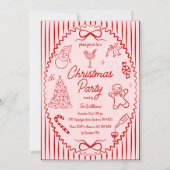 Whimsical Hand Drawn Handwritten Christmas Party Kaart (Voorkant)