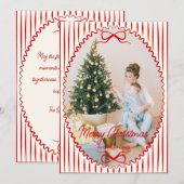 Whimsical Hand Drawn Handwritten Christmas Photo Feestdagenkaart (Voorkant / Achterkant)