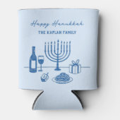 Whimsical Hand Drawn Hanukkah Party Trendy Custom Blikjeskoeler (Voorkant)