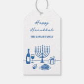 Whimsical Hand Drawn Hanukkah Party Trendy Custom Cadeaulabel (Voorkant)
