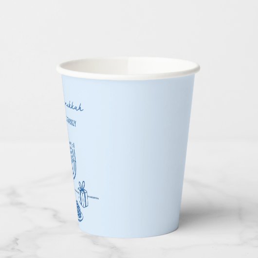 Whimsical Hand Drawn Hanukkah Party Trendy Custom Papieren Bekers (Links)