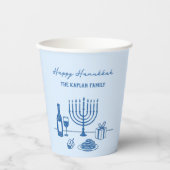 Whimsical Hand Drawn Hanukkah Party Trendy Custom Papieren Bekers (Voorkant)