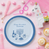 Whimsical Hand Drawn Hanukkah Party Trendy Custom Papieren Bordje (Feest)