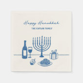 Whimsical Hand Drawn Hanukkah Party Trendy Custom Servet (Voorkant)