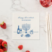 Whimsical Hand Drawn Hanukkah Party Trendy Custom Servet (Insitu)