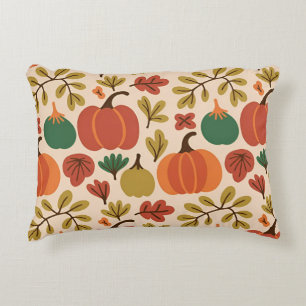 Whimsical Hand-Drawn Herfst Halloween Pompoen Seam Accent Kussen
