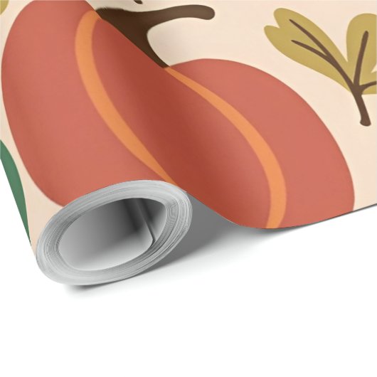 Whimsical Hand-Drawn Herfst Halloween Pompoen Seam Cadeaupapier (Rol Hoek)