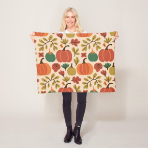 Whimsical Hand-Drawn Herfst Halloween Pompoen Seam Fleece Deken