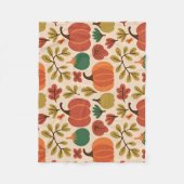 Whimsical Hand-Drawn Herfst Halloween Pompoen Seam Fleece Deken (Voorkant)