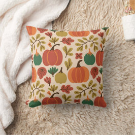 Whimsical Hand-Drawn Herfst Halloween Pompoen Seam Kussen
