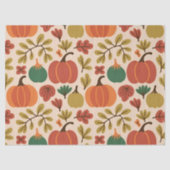 Whimsical Hand-Drawn Herfst Halloween Pompoen Seam Tissuepapier (Voorkant)